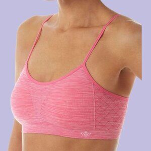 Lily Of France Seamless Bralette With Adjustable Straps S/M Pink & Black